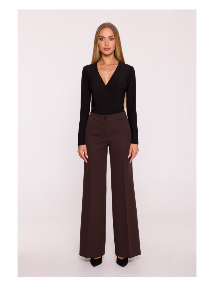 M875 Plačios kelnės - ruda