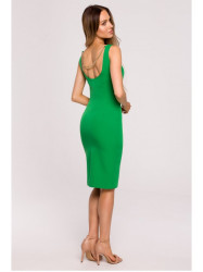 M667 Shaeth dress with decorative chain in the back - green