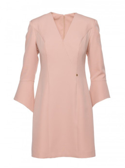 M876 Suknelė su plačiais rankogaliais - smėlio