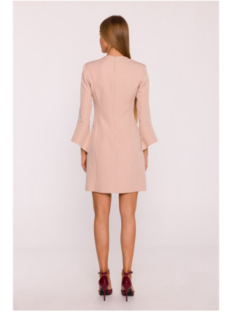 M876 Suknelė su plačiais rankogaliais - smėlio