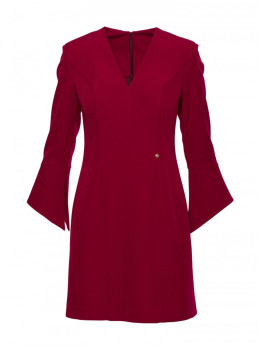 M876 Suknelė su plačiais rankogaliais - kaštoninė