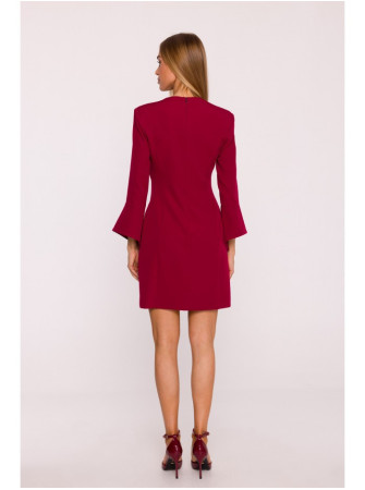 M876 Suknelė su plačiais rankogaliais - kaštoninė