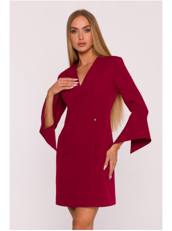 M876 Suknelė su plačiais rankogaliais - kaštoninė