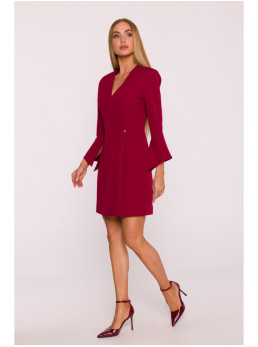 M876 Suknelė su plačiais rankogaliais - kaštoninė