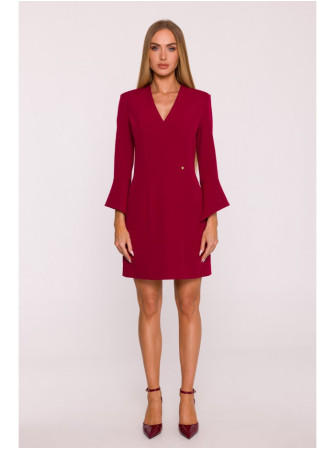 M876 Suknelė su plačiais rankogaliais - kaštoninė