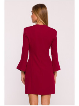 M876 Suknelė su plačiais rankogaliais - kaštoninė