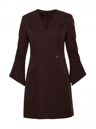 M876 Suknelė su plačiais rankogaliais - ruda