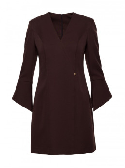 M876 Suknelė su plačiais rankogaliais - ruda