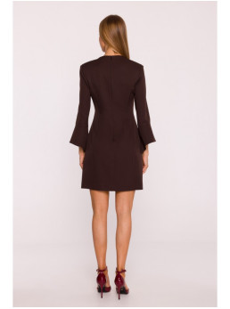 M876 Suknelė su plačiais rankogaliais - ruda