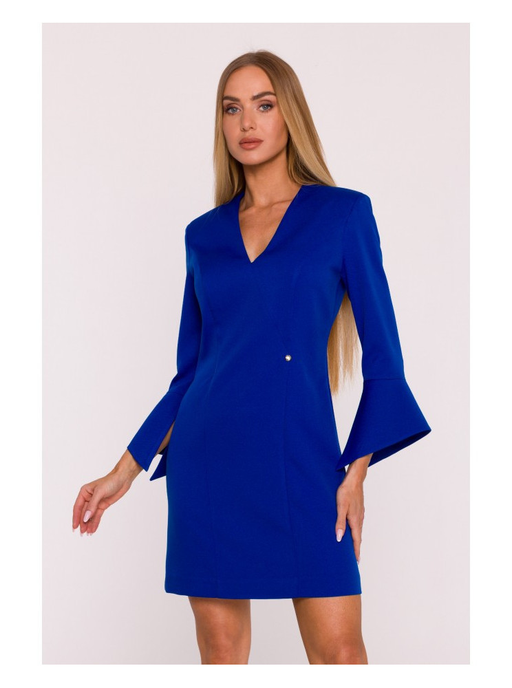 M876 Suknelė su plačiais rankogaliais - karališka mėlyna
