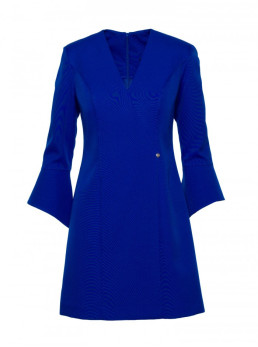M876 Suknelė su plačiais rankogaliais - karališka mėlyna