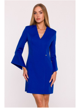 M876 Suknelė su plačiais rankogaliais - karališka mėlyna