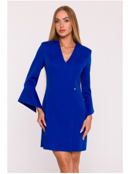 M876 Suknelė su plačiais rankogaliais - karališka mėlyna