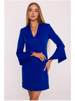 M876 Suknelė su plačiais rankogaliais - karališka mėlyna