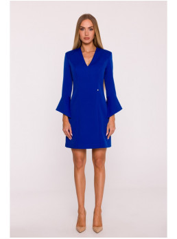 M876 Suknelė su plačiais rankogaliais - karališka mėlyna