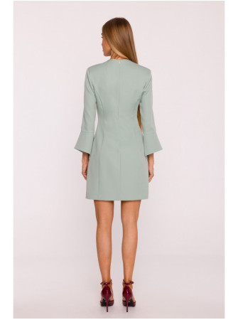 M876 Sukarpyta suknelė su plačiais rankogaliais - mėtinė