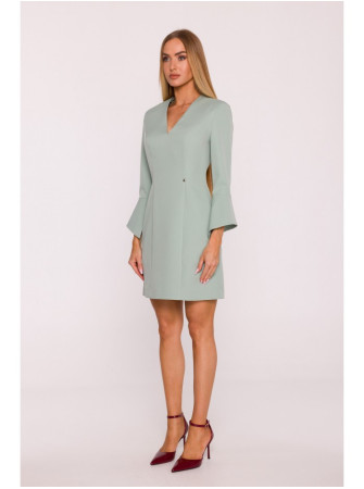 M876 Suknelė plačiais rankogaliais - mėtinė