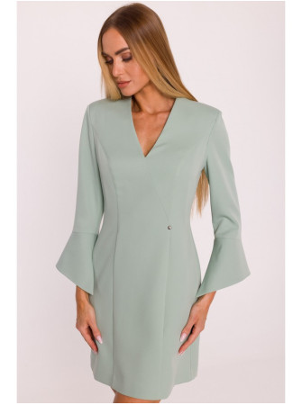 M876 Suknelė plačiais rankogaliais - mėtinė