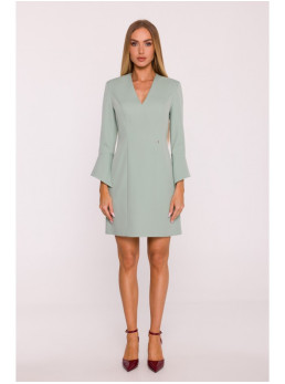 M876 Sukarpyta suknelė su plačiais rankogaliais - mėtinė