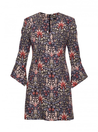 M877 Raštuota suknelė su plačiais rankogaliais - 1 modelis - spalva