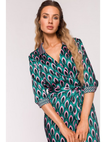 M668 Wrap dress with print - model 1