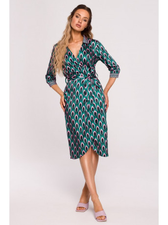 M668 Wrap dress with print - model 1