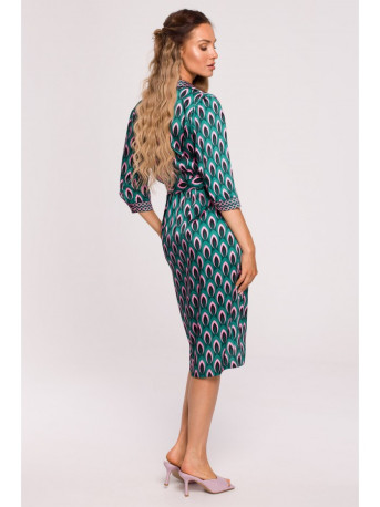 M668 Wrap dress with print - model 1
