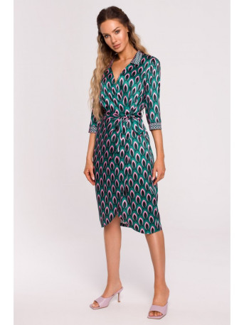 M668 Wrap dress with print - model 1