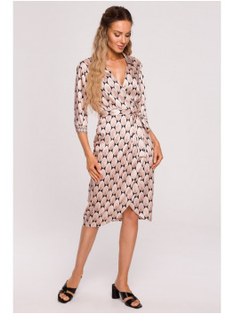 M668 Wrap dress with print - model 3