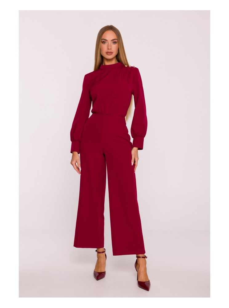 M879 Marškinėlių tipo kombinezonas su stačia apykakle - kaštoninė