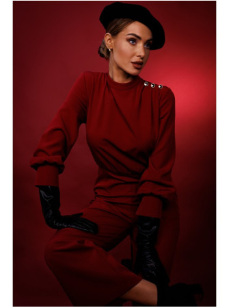 M879 Marškinėlių tipo kombinezonas su stačia apykakle - kaštoninė