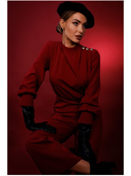 M879 Marškinėlių tipo kombinezonas su stačia apykakle - kaštoninė