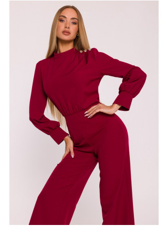 M879 Marškinėlių tipo kombinezonas su stačia apykakle - kaštoninė