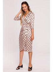 M668 Wrap dress with print - model 3