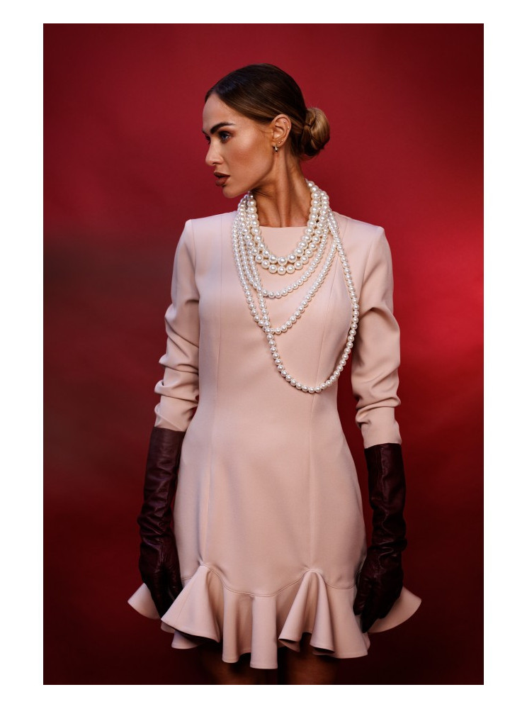 M880 Suknelė su raukiniais - smėlio