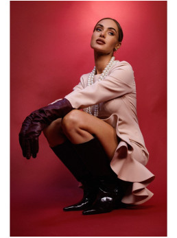 M880 Suknelė su raukiniais - smėlio