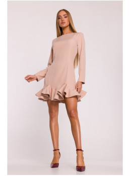 M880 Suknelė su raukiniais - smėlio