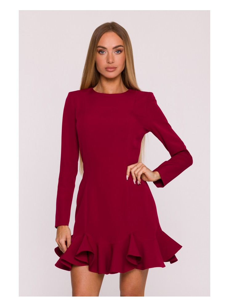 M880 Suraityto krašto suknelė - kaštoninė