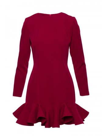 M880 Suraityto krašto suknelė - kaštoninė