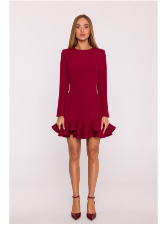 M880 Suraityto krašto suknelė - kaštoninė