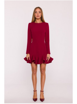 M880 Suraityto krašto suknelė - kaštoninė