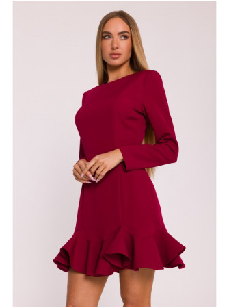 M880 Suraityto krašto suknelė - kaštoninė