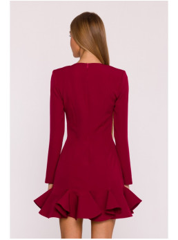 M880 Suraityto krašto suknelė - kaštoninė