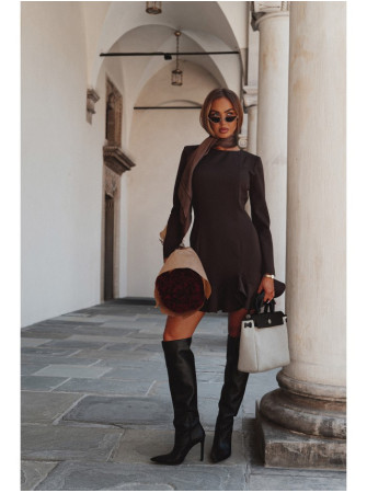 M880 Sukurknelių apačios suknelė - ruda