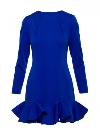M880 Siauromis klostėmis dekoruota suknelė - karališka mėlyna