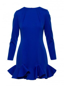 M880 Siauromis klostėmis dekoruota suknelė - karališka mėlyna