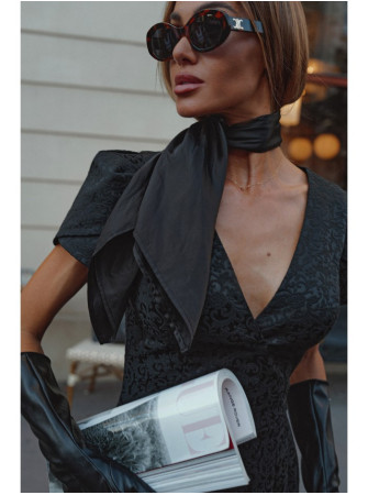 M882 Žakardinė mini suknelė - juoda