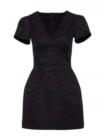 M882 Žakardinė mini suknelė - juoda