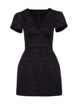 M882 Žakardinė mini suknelė - juoda