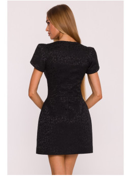 M882 Žakardinė mini suknelė - juoda
